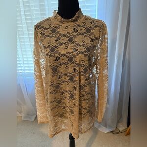 Torrid Beige Floral Lace Top